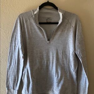 Nike light grey quarter-zip warm running top
